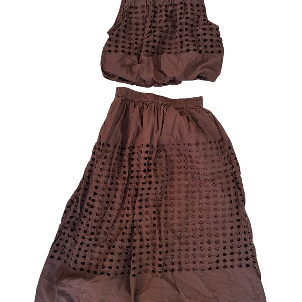 Chic Brown Skirt Set